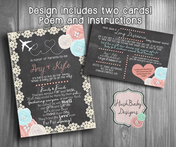 Long Distance Baby Shower Invitation Wording 2