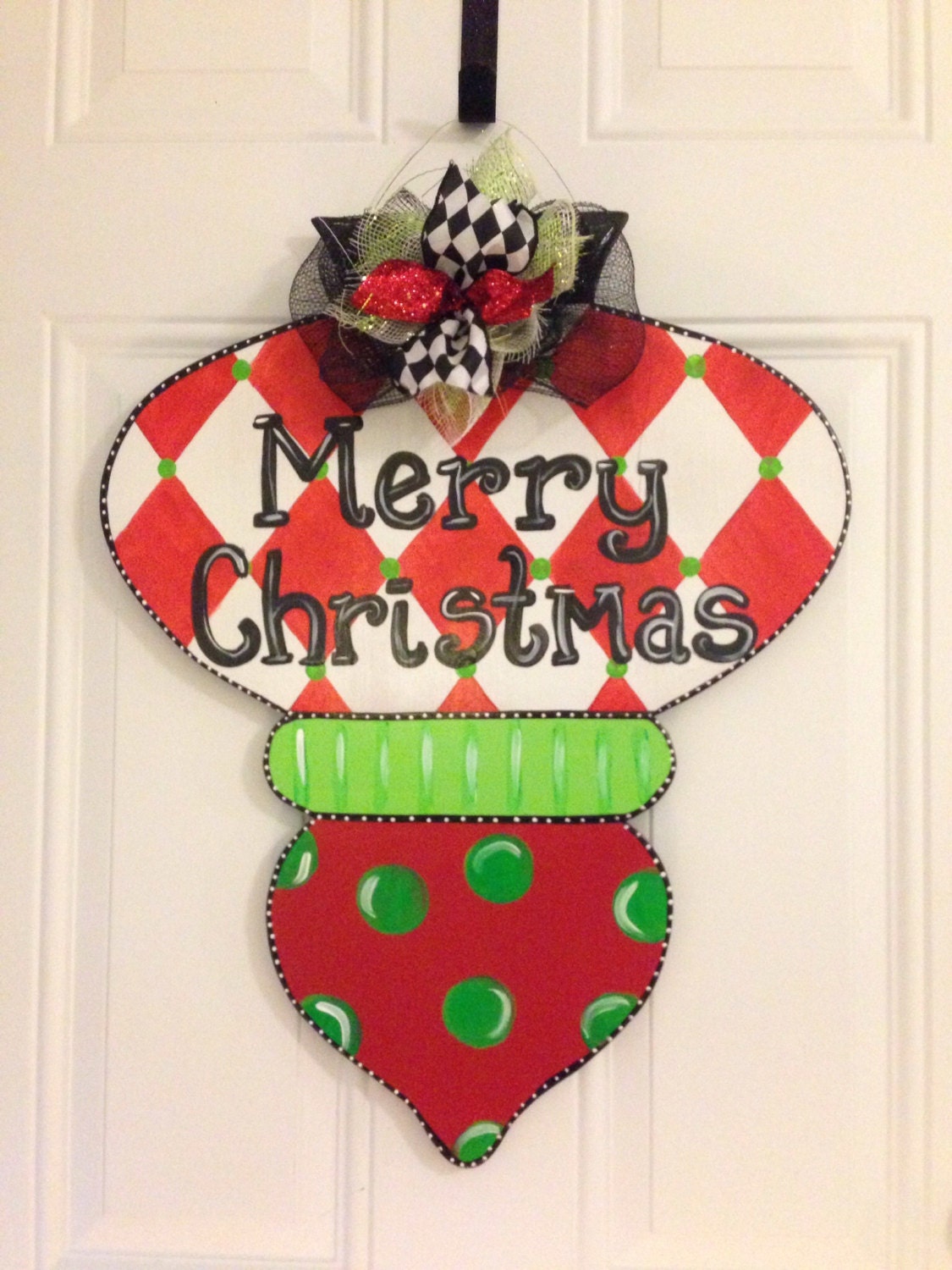 Christmas ornament door hanger,Ready to ship,christmas door decor,christmas wreath,christmas ornament,custom door decor