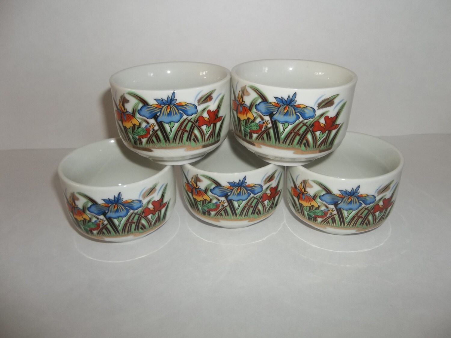 Vintage Set of 5 Japanese Sake Cups