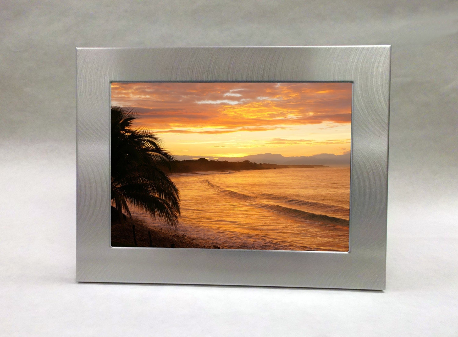 Silver Aluminum Custom Engraved Frame for 5x7 photo