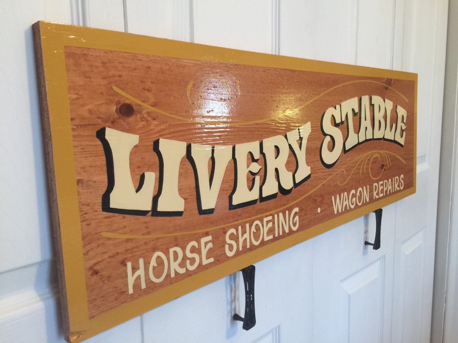 Western style wooden sign