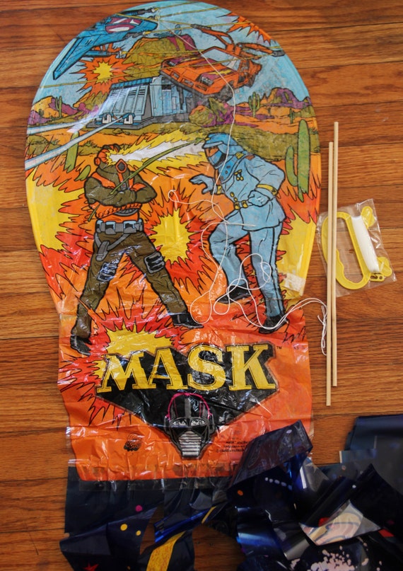 MASK Kite Vintage 1985 Kenner w Action Figure Art 1980s by So1980s