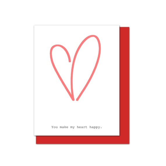 Card You Make My Heart Happy by InsteadOfAshes on Etsy