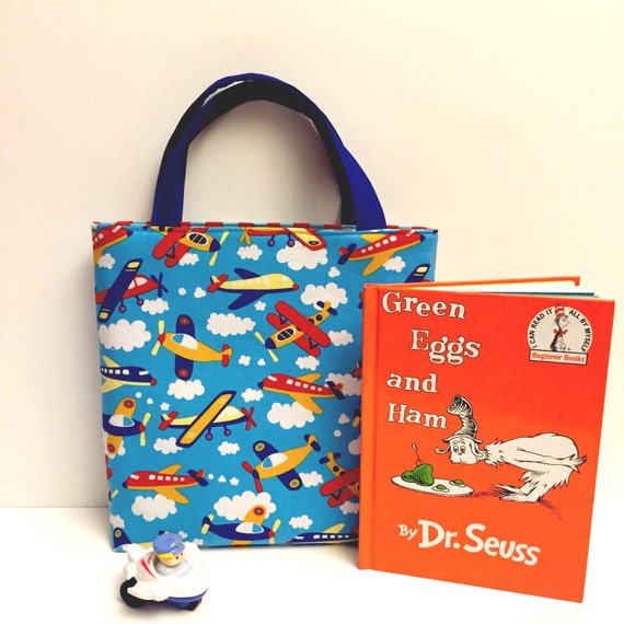 Airplane Toddler Tote Bag/Children's Tote by ZelenasCreations
