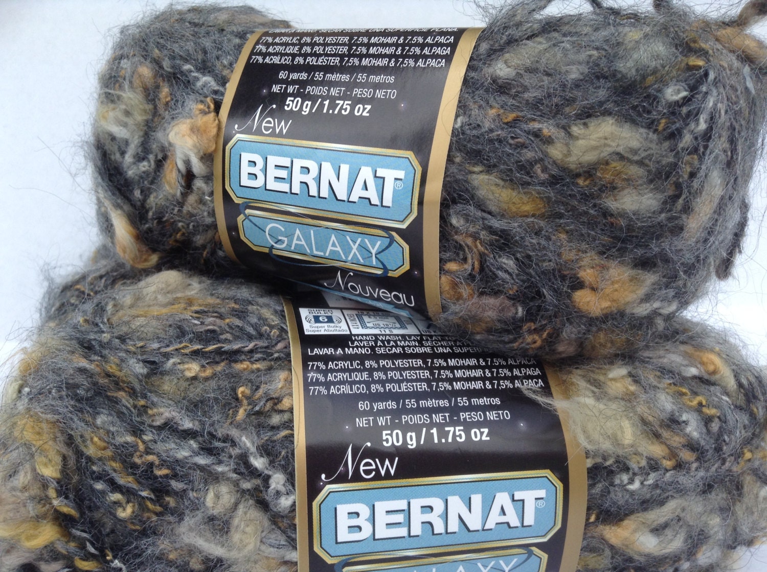 Bernat Galaxy Textured Yarn in color Mercury Lot of 7 skeins