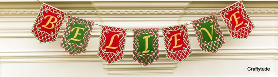 Christmas Banner, Christmas Garland, Christmas Photo Prop, Christmas decoration, Believe banner