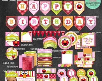 SALE Elmo Birthday Party- Elmo Printable Decorations- Elmo PDF Package ...