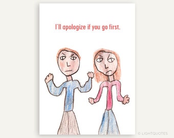 Humorous Apology Greeting Card for Saying I'm Sorry, Instant Download, 5x7