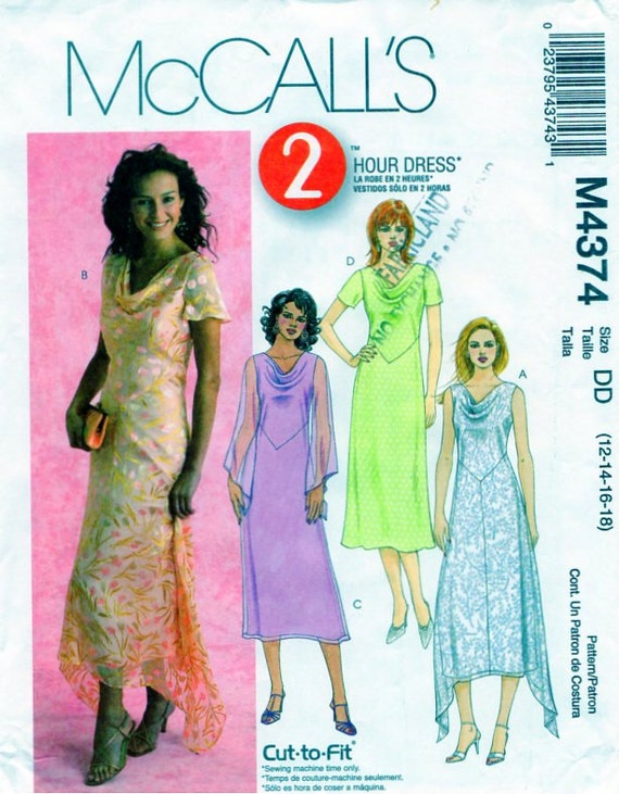 McCalls 4374 Women Dress  Sewing Pattern  Shift Dress  