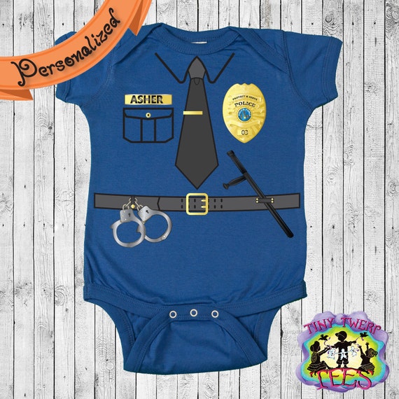 Personalized Police Uniform Baby Bodysuit