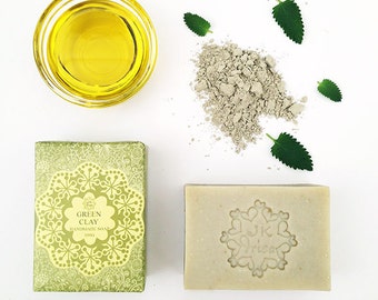 Natural Green Clay handmade soap, organic Tea Tree oil soap, vegan cold process soap, best soap Australia, wholesale homemade soap