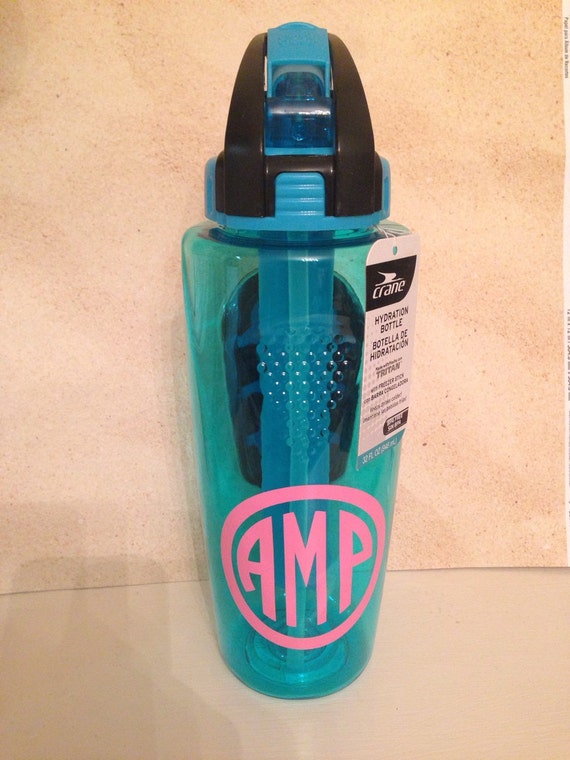 Monogram Water Bottle Decal by Diabeadies on Etsy