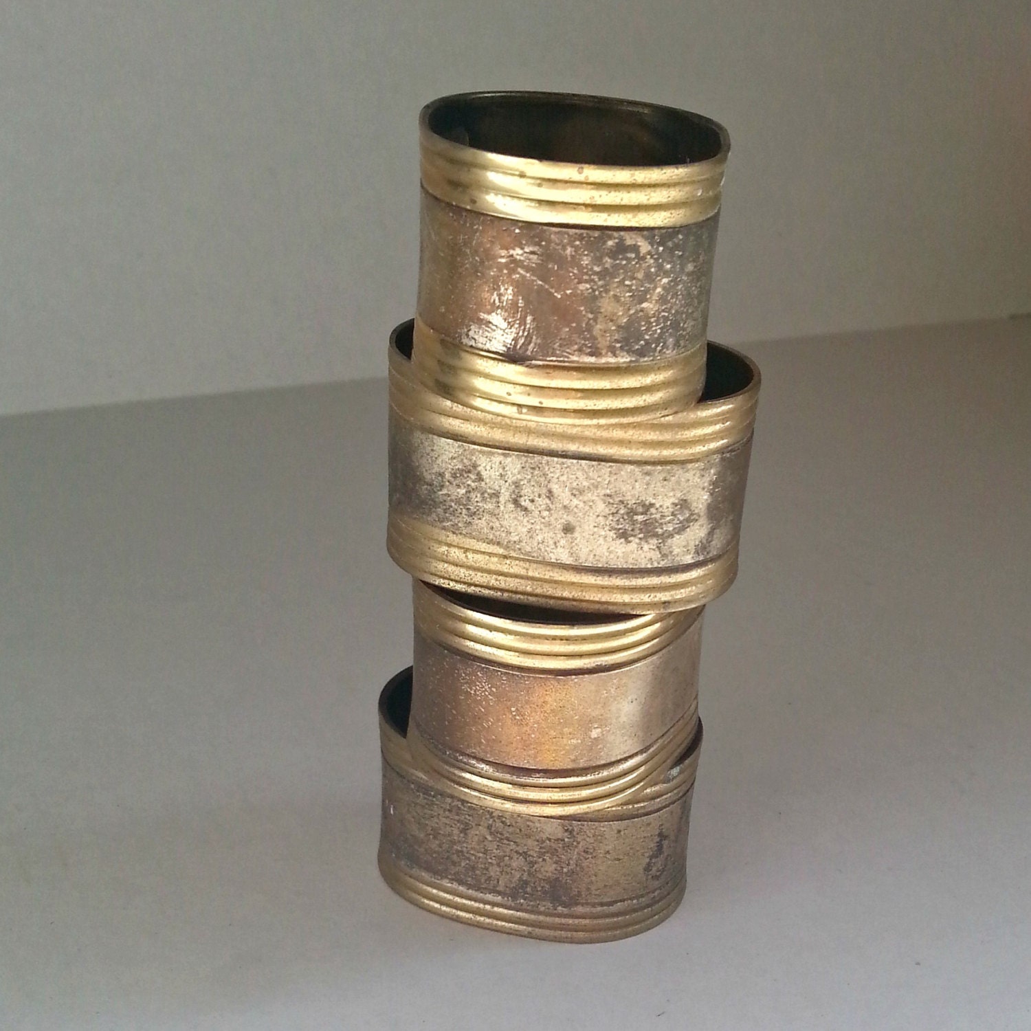 Napkin holders brass napkin rings holders rustic patina vintage napkin
