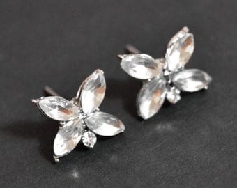Vintage Rhinestone Stud Earrings, Post Earrings, Crystal Stud Earrings, Wedding Earrings, Bridal Earrings, Bridesmaid Gifts
