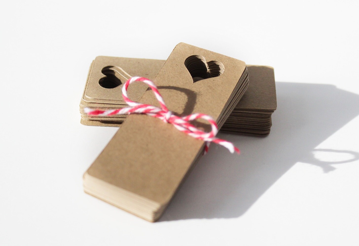 30 Paper Die Cut Heart Tags / Gift Tags / Wedding Tags