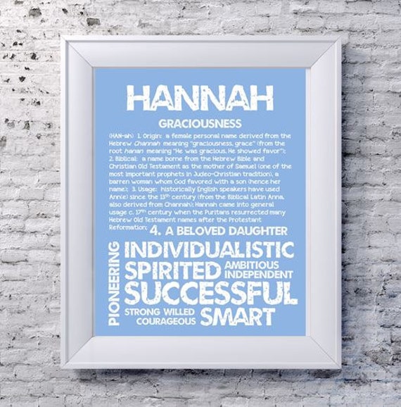 HANNAH Personalized Name Print / Typography Print / by OhBabyNames