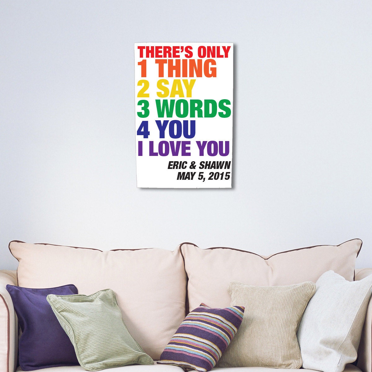 Custom Gay Wedding Personalized Wall Art Gay Couple Christmas