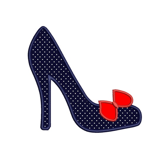 High Heel Shoe Applique Music Machine Embroidery Digitized Design ...