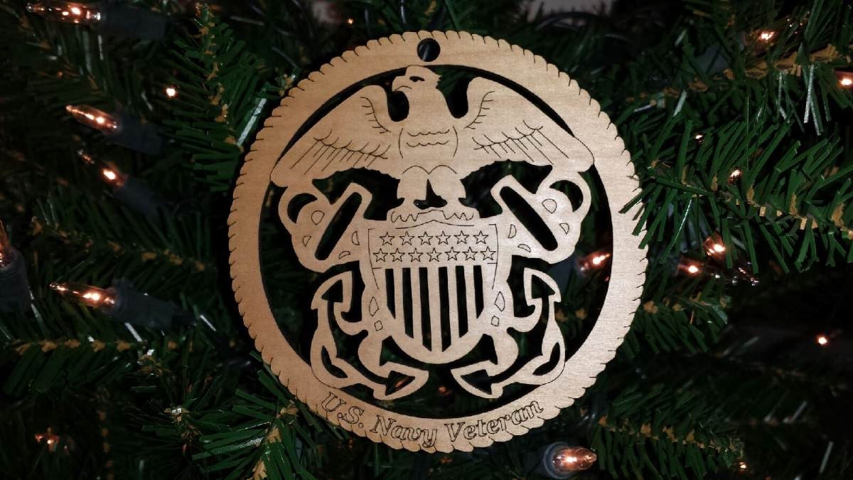 Laser Cut US Navy Veteran Ornament