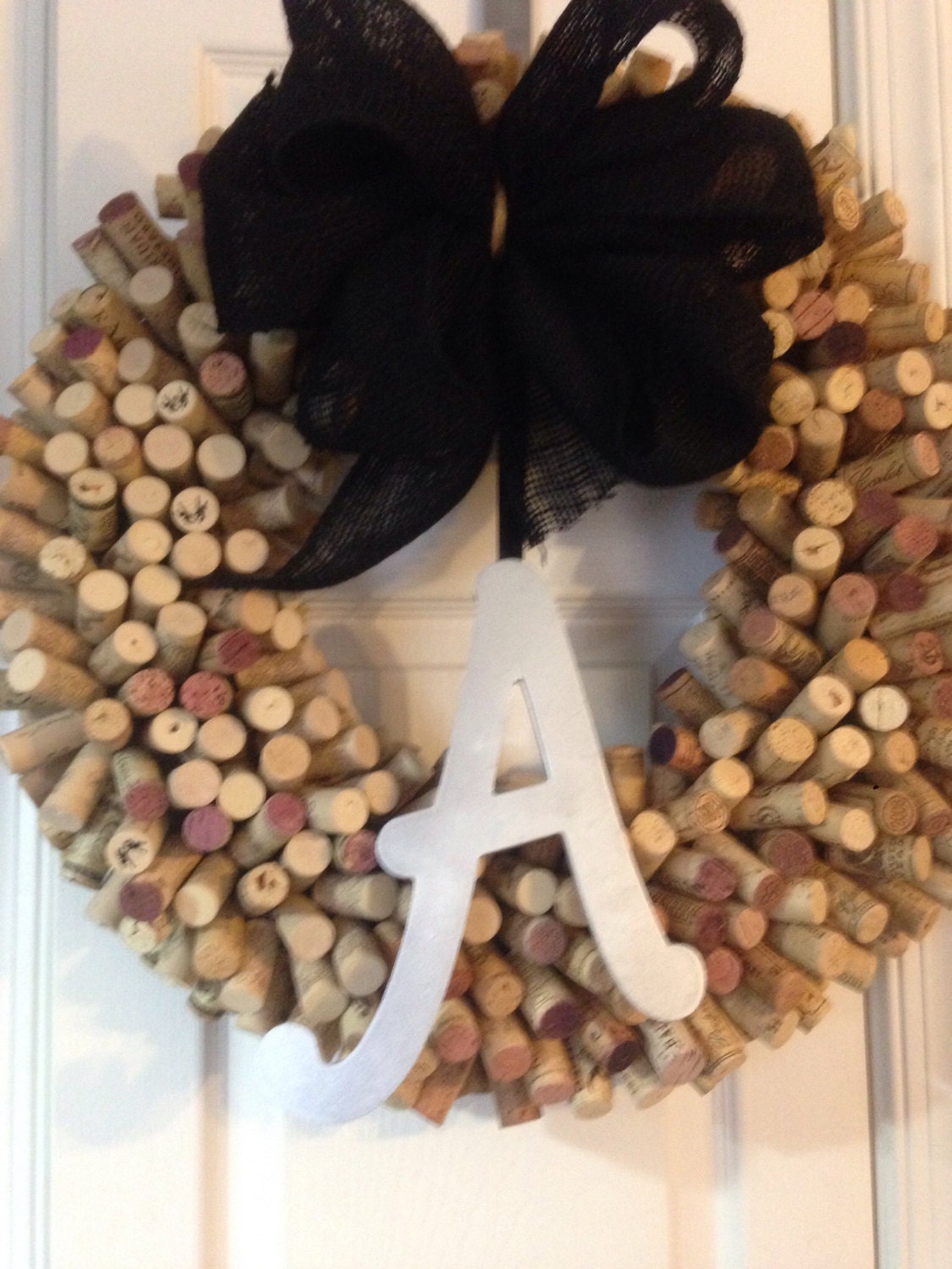 Wreath, Cork Wreath, Monogrammed Wreath