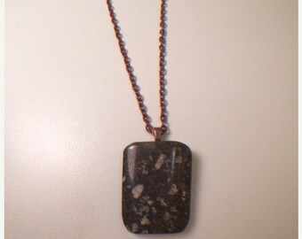 ... under 5 dol lars rock necklace antique copper 24 inches free shipping