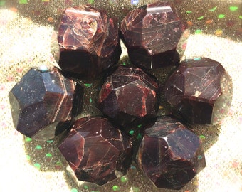 Almandine Garnet Faceted, Polished Premium Quality, Root Chakra, Pagan Altar, Reiki, Crystal Grid, Meditation!