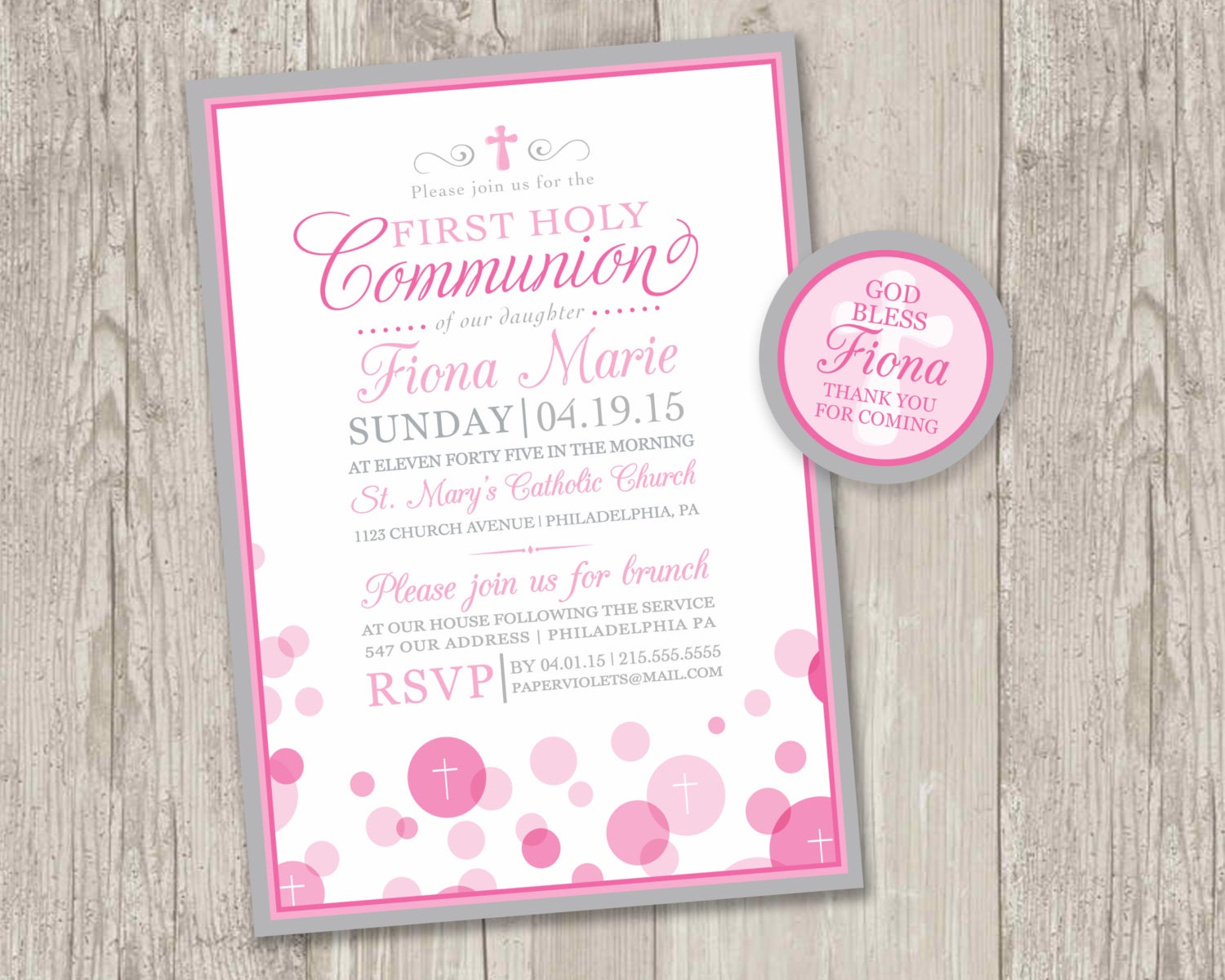 Printable First Holy Communion Invitations FREE Matching