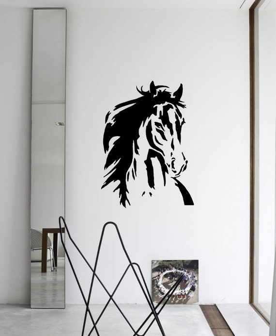 Horse Face reusable wall STENCIL for home interior decor / Not