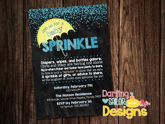 Baby Sprinkle Invitation Girl Boy Poem Baby Shower Print