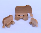 Wooden animals on wheels - Elephant
