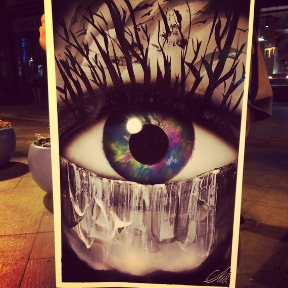 Items similar to Eye done in spray paint on Etsy