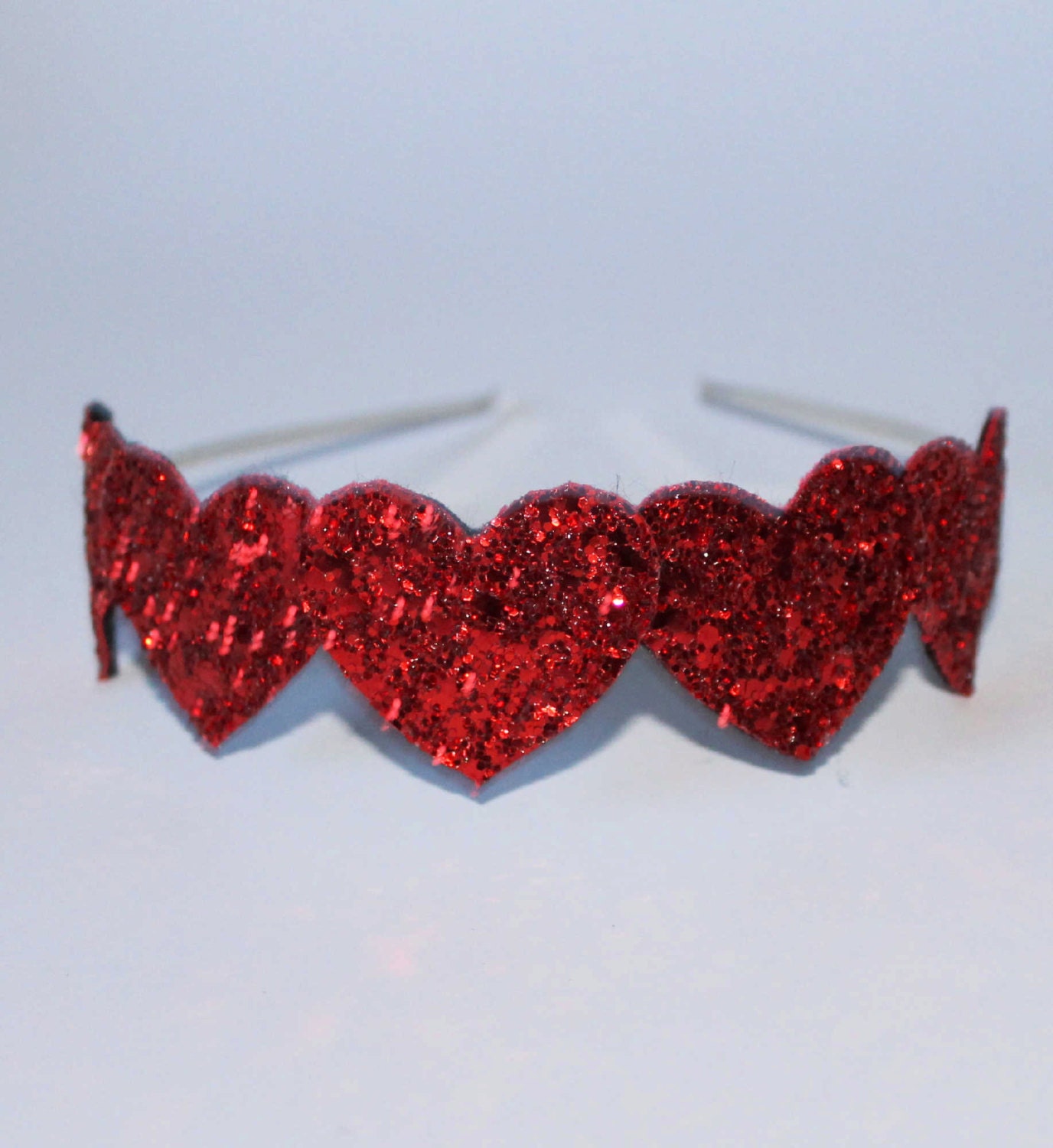 Ruby Red Glitter Heart Headband Red Heart hairband