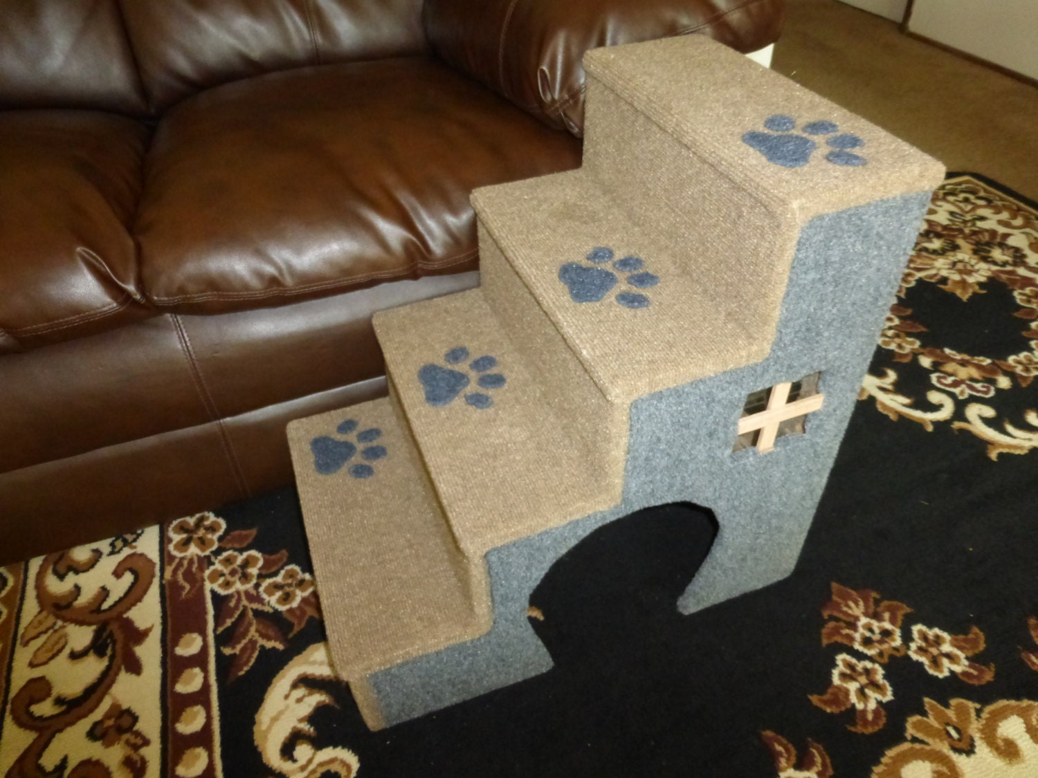 24 inches tall wooden dog steps pet stairs by PetLoversFurniture