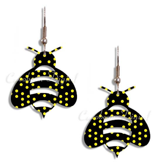 Download Honey Bee Digital Paper Earrings -svg,dxf digital cutting ...