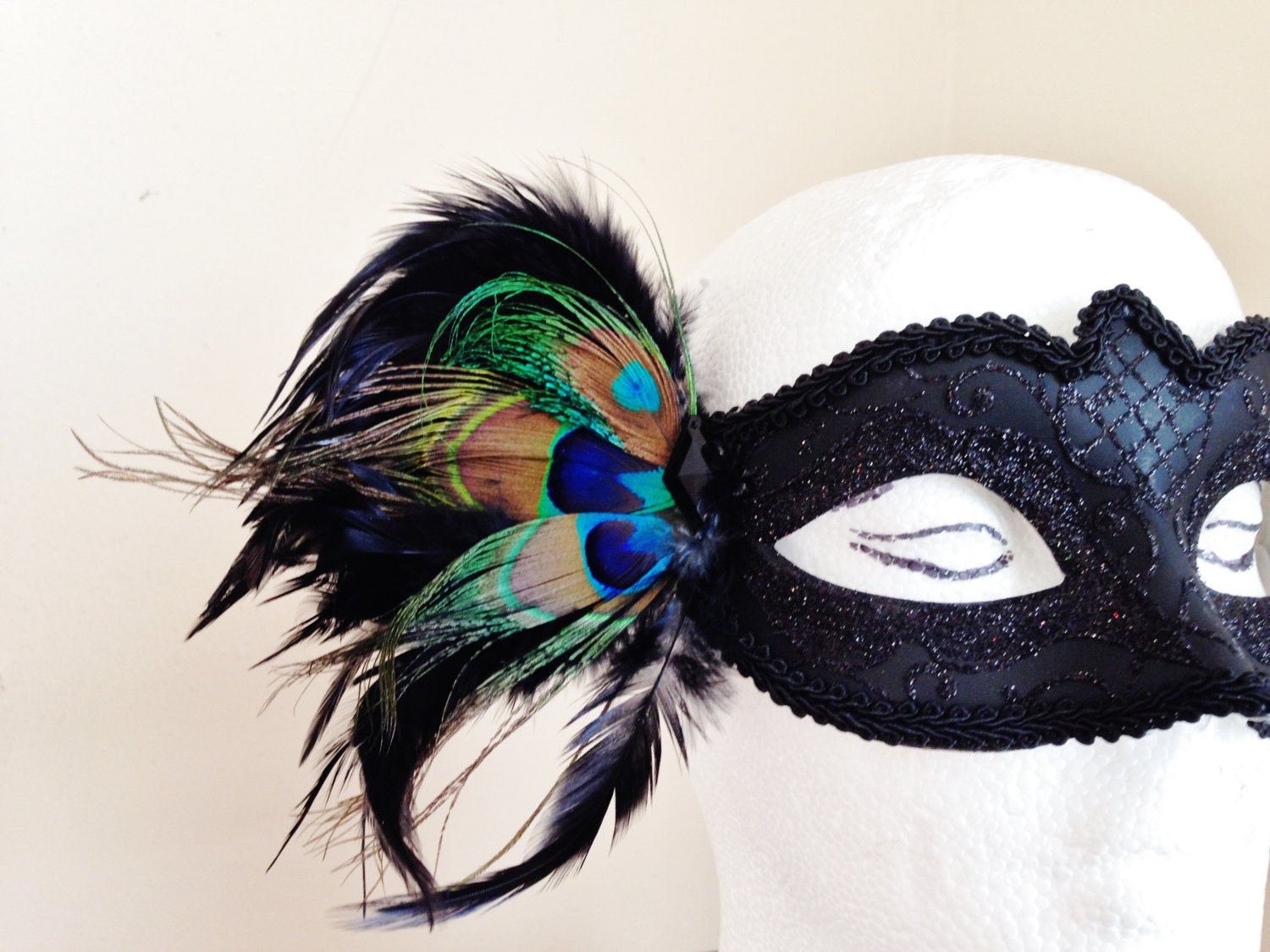 Peacock Feather Mask For Halloween Or Masquerade By Higginscreek