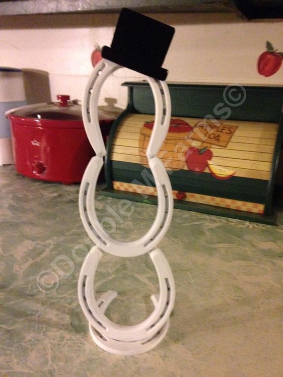 Horseshoe Snowman Horseshoe Art Welded Snowman by DoubleMFarms