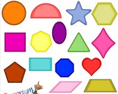 Items similar to Math 2D Shapes Clip art on Etsy