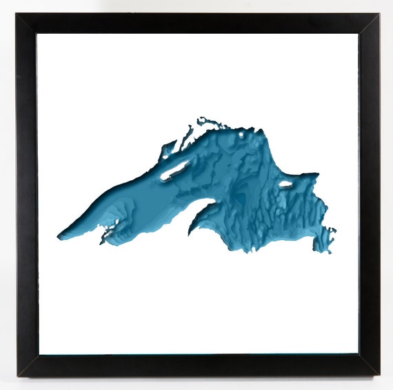 Lake Superior Depth Map 13.5 x 13.5