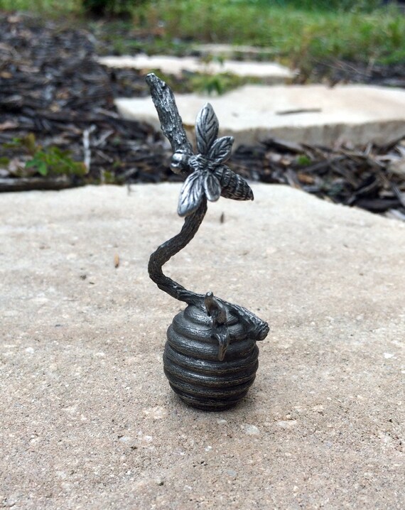 Pewter Candle Snuffer w/ Beehive Bell Bees by MaidenMotherMoon