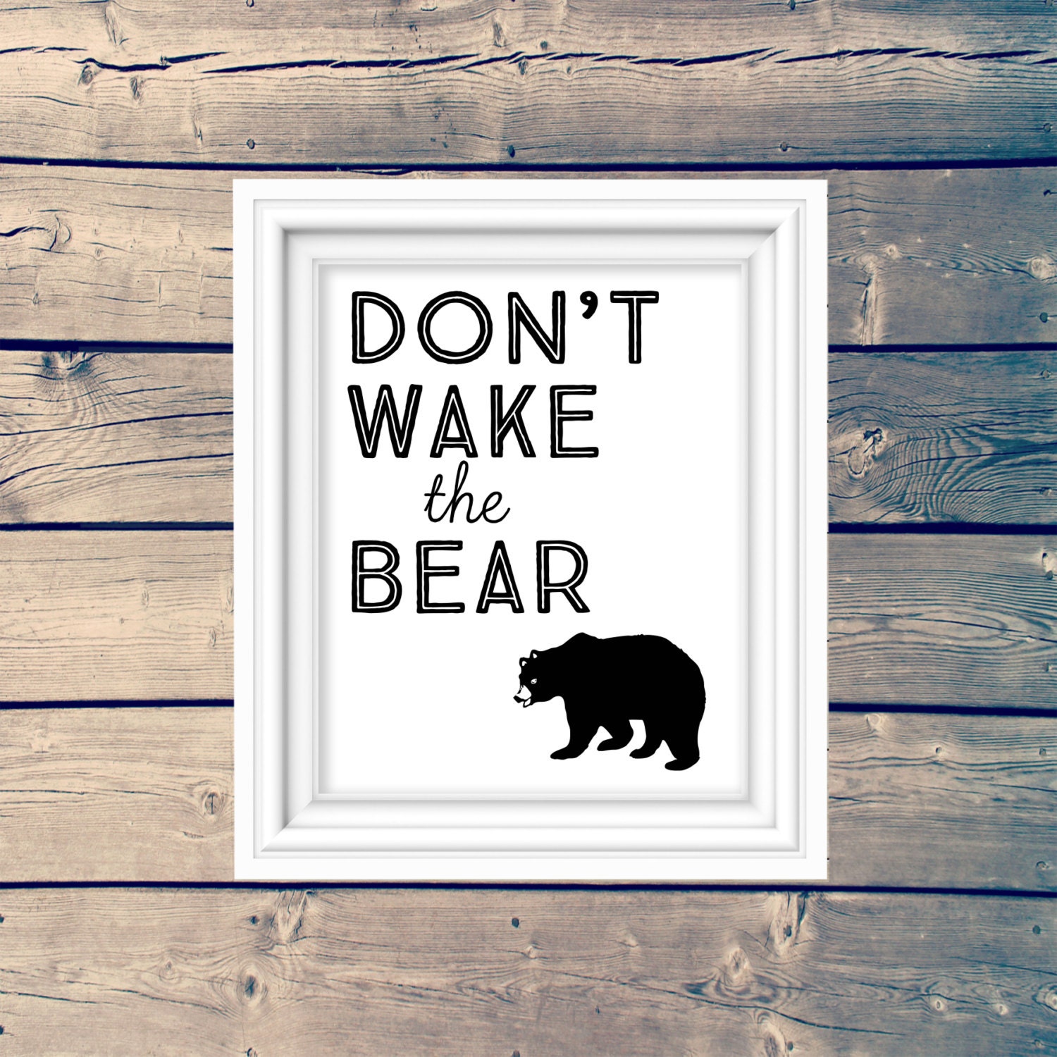 woodland nursery print don't wake the bear nursery art