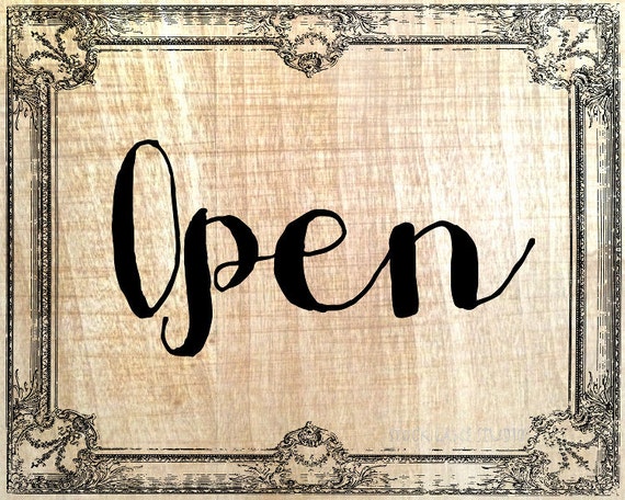 Open Rustic Printable Sign 8x10 Store Open by StockLaneStudio