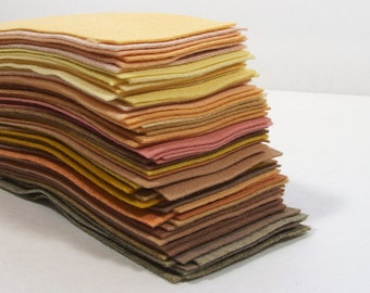 Felt Remnants Grab Bag, 20 pieces - Neutrals - Felt Rectangles - Felt Scraps - Wool Blend Felt