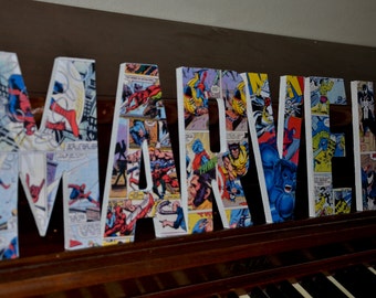 Marvel Superhero Letters, Marvel Superhero custom made name letters, Xmen wooden letter, marvel bedroom decoration, boy superhero room