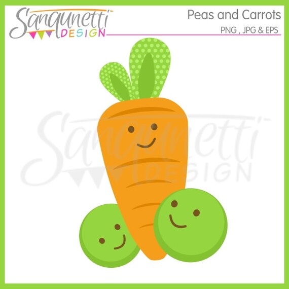 Peas and Carrot Single Clipart Commercial Use License Included