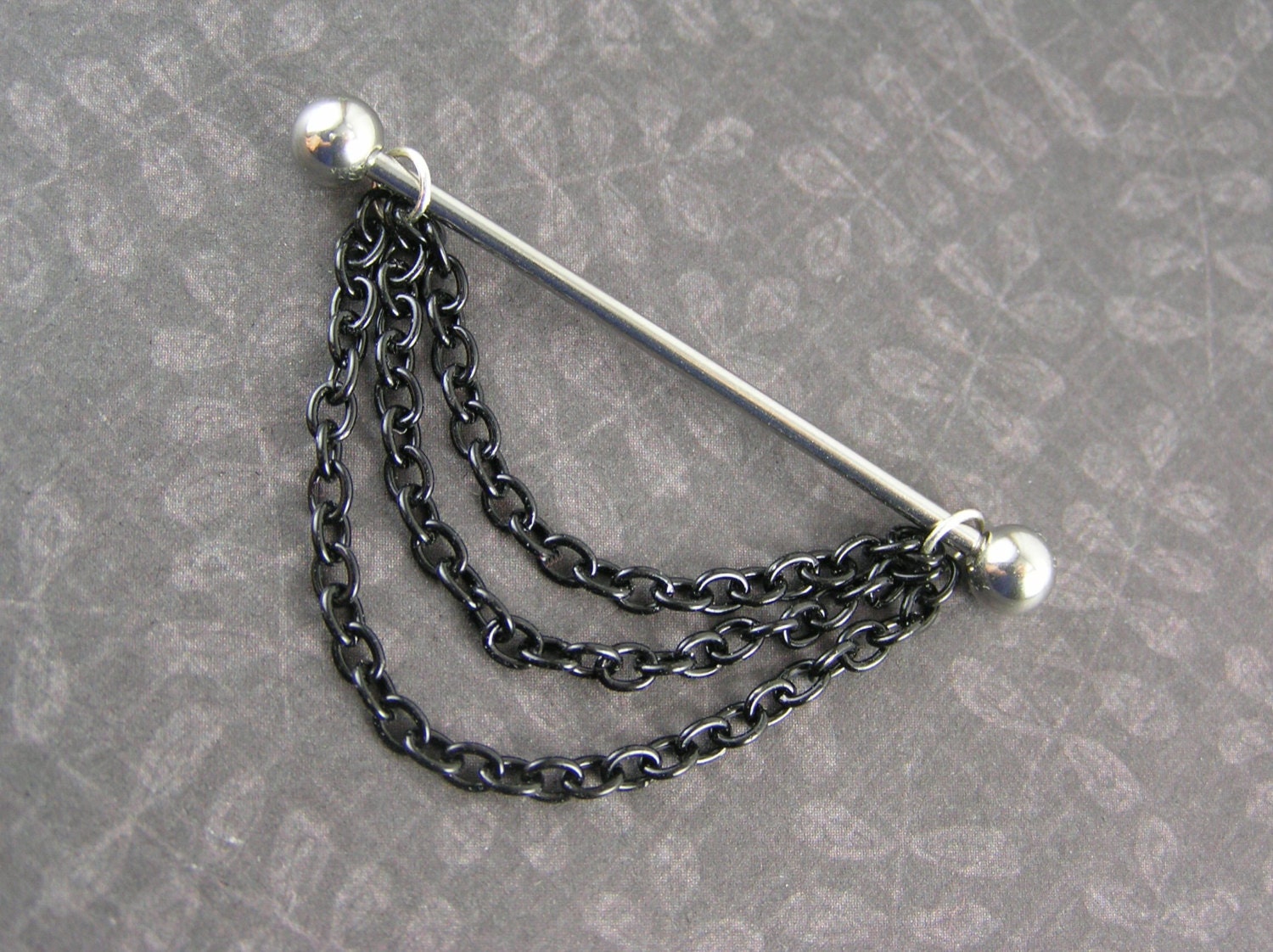 Three layers of Black Chains Industrial Bar Barbell Scaffold