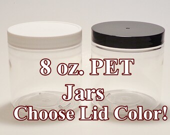 10 8-oz. PET Jars w/lids! (Lotion, body scrubs, butters) PLASTIC Storage Containers #70/400