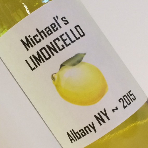 Custom Limoncello Labels for homemade Limoncello, Limecello