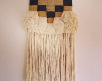 SOLD Hand woven wall hanging weaving - 'Drift' fibre art / textile art / fiber art / tapestry / wall art