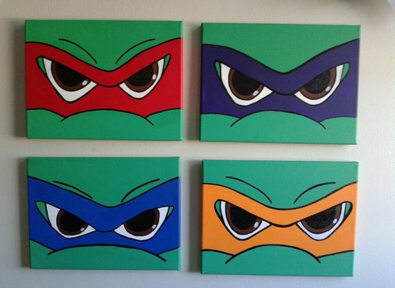 Ninja Turtles Canvas Art set of 4 9x12