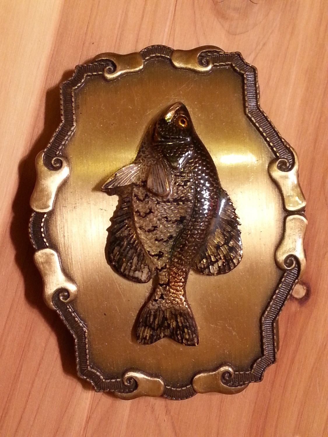Fly Fishing Fish Raintree Vintage Belt Buckle 1970s